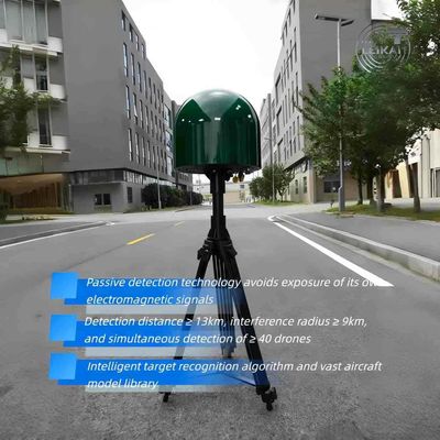 Radio de interferencia de 9 KM, rango de detección de 13 KM, detección pasiva del espectro, sistema antidrones con reconocimiento de IA