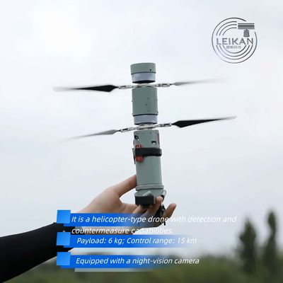 Radio de vuelo de 15 km  Carga útil de 6 KG  Dron con IA lanzable Plegable y ligero
